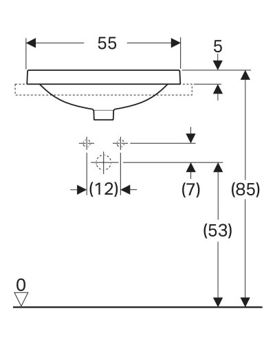 Раковина 55х45 см Geberit VariForm 500.722.01.2