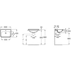 Раковина 60x45 см Roca Carmen 3270A5000