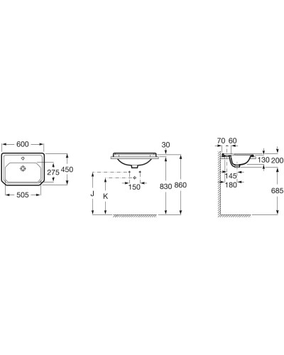 Раковина 60x45 см Roca Carmen 3270A5000