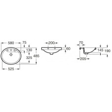 Раковина 58х48,5 см Roca Dama Senso 327515000