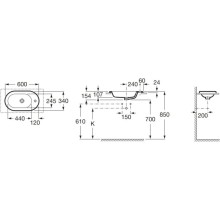Раковина 60х34 см Roca Meridian 32724E000