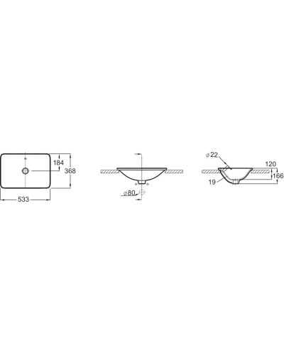 Раковина 53,3x36,8 см Jacob Delafon Carillon E96117-0