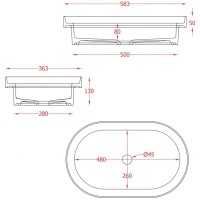 Раковина 58,3x36,3 см Artceram Fuori Scala TFL033 37 00