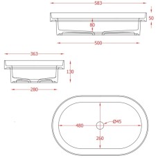 Раковина 58,3x36,3 см Artceram Fuori Scala TFL033 13 00