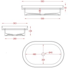 Раковина 58,3x36,3 см Artceram Fuori Scala TFL033 15 00
