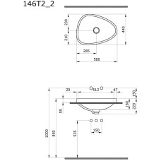 Раковина 58х44 см Ambassador Kingston 146T20202