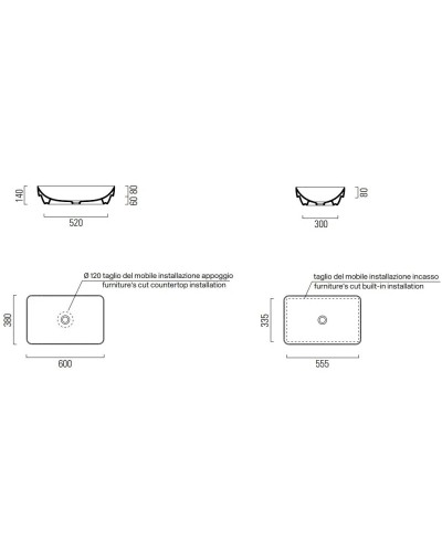 Раковина 60х38 см GSI Pura 883711