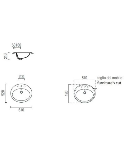 Раковина 61х52 см GSI City MASIAN111