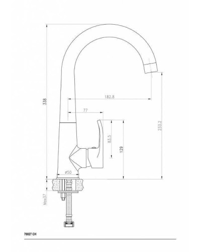 Смеситель для кухни Ceramica Nova A.V.O 70027CH Хром