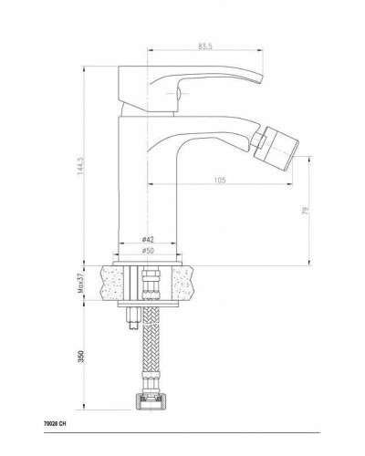 Смеситель для биде Ceramica Nova A.V.O 70028CH Хром