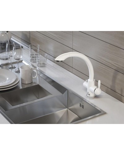 Смеситель для кухни Paulmark Essen Es213001-431 Белый матовый