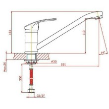 Смеситель для кухни Orange Alfi M11-001cr Хром