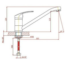 Смеситель для кухни Orange Alfi M11-001cr Хром