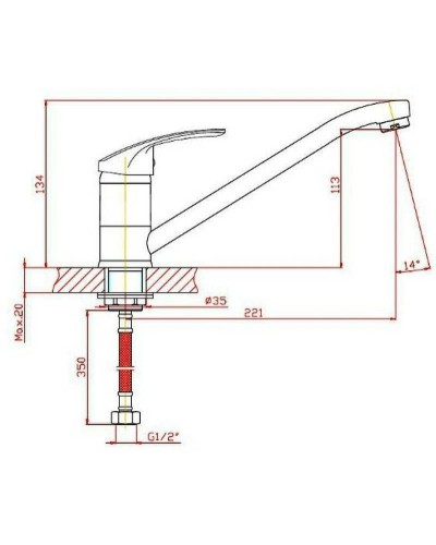 Смеситель для кухни Orange Alfi M11-001cr Хром