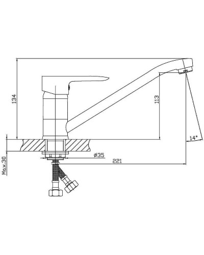 Смеситель для кухни Orange Boni M15-000cr Хром