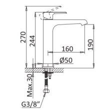 Смеситель для раковины Cezares Nautic NAUTIC-LC-NOP Черный матовый