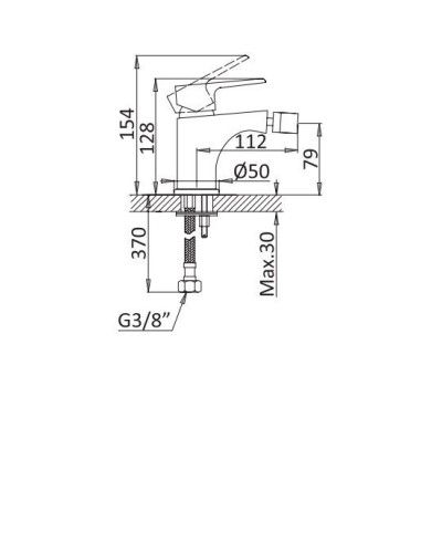 Смеситель для биде Cezares Nautic NAUTIC-BS1-NOP Черный матовый