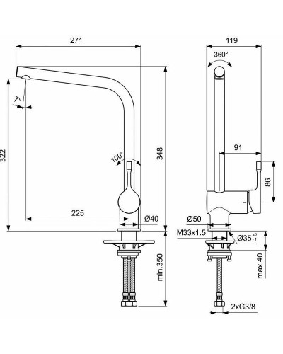Смеситель для кухни Ideal Standard Ceralook BC174AA Хром