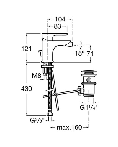 Смеситель для биде Roca L20 5A6A09C0M Хром