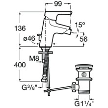 Смеситель для биде Roca Malva 5A603BC0M Хром