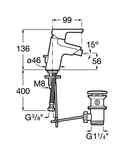 Смеситель для биде Roca Malva 5A603BC0M Хром