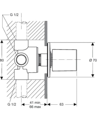Переключатель многоходовый, настенная часть Ideal Standard Celia A3454AA