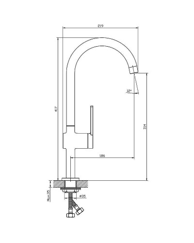 Смеситель для кухни Orange Splito M36-000cr Хром