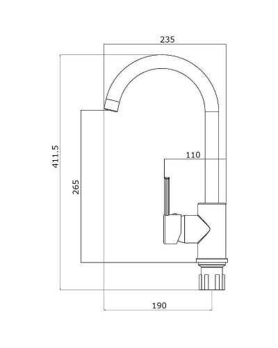 Смеситель для кухни Orange OneLife P04-001B Черный