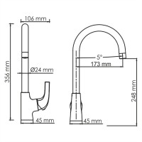 Смеситель для кухни WasserKRAFT Sauer 7107 Золото