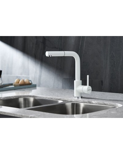Смеситель для кухни Paulmark Kassel Ka214311-431TW Белый матовый