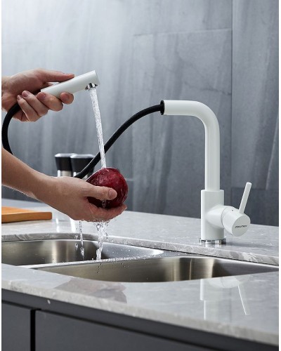 Смеситель для кухни Paulmark Kassel Ka214311-431TW Белый матовый