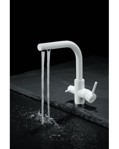 Смеситель для кухни Paulmark Essen Es213011-431TW Белый матовый