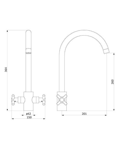 Смеситель для кухни Damixa RedBlu Neo Classic 240000000 Черный