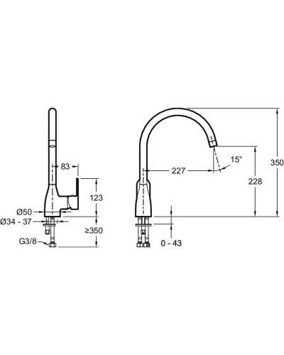 Смеситель для кухни Jacob Delafon Marie E21151-CP Хром