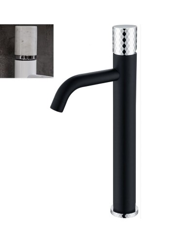 Смеситель для раковины Boheme Stick 122-B-MR-W Черный Белый