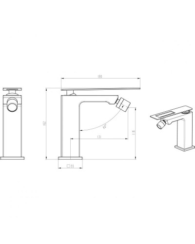 Смеситель для биде Boheme Q 146-GG Золото