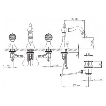 Смеситель для биде Cezares Atlantis ATLANTIS-BBS2-02-Sw Бронза кристаллы Swarovski