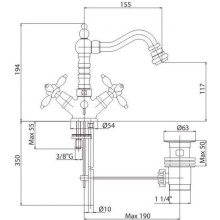 Смеситель для биде Cezares Atlantis Nostalgia ATLANTIS-NOSTALGIA-BS2-03/24 Золото 24 карата