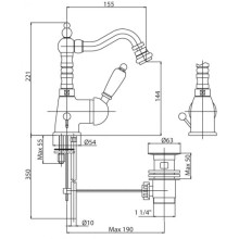 Смеситель для биде Cezares Elite ELITE-BSM2-01-Bi Хром