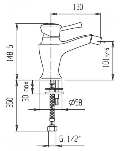Смеситель для биде Cezares Giubileo GIUBILEO-BSM1-01 Хром