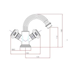 Смеситель для биде Cezares Olimp OLIMP-BS2-02-Sw Бронза
