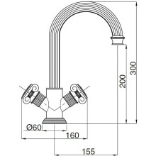 Смеситель для раковины Cezares Olimp OLIMP-LS2-03/24-M Золото 24 карат