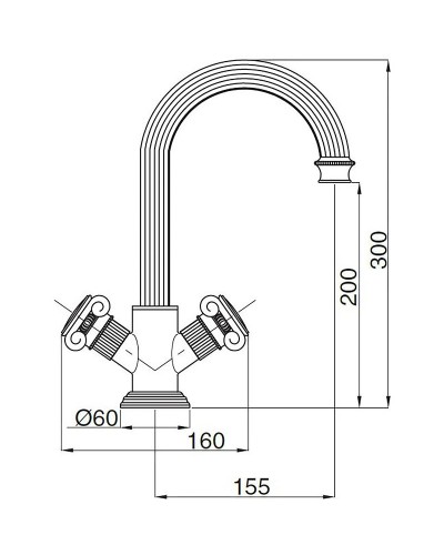 Смеситель для раковины Cezares Olimp OLIMP-LS2-03/24-M Золото 24 карат