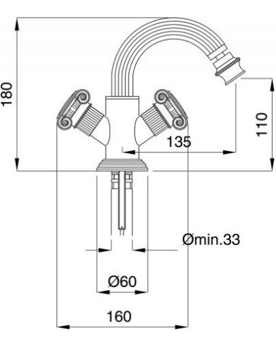 Смеситель для биде Cezares Olimp OLIMP-BS2-02-M Бронза