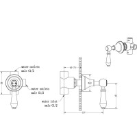 Переключатель потоков Boheme Imperiale 623 для душа Золото