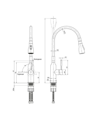 Смеситель для кухни Lemark Expert LM5082S-White Хром матовый Белый
