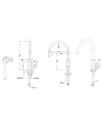 Смеситель для кухни Bravat Rhein F7429564CP-ENG Хром