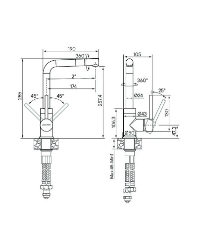 Смеситель для кухни Paulmark Honner Ho212018-G Золото