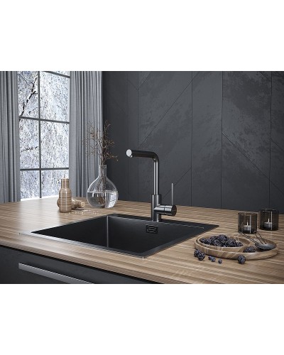 Смеситель для кухни Paulmark Honner Ho212018-GM Вороненая сталь