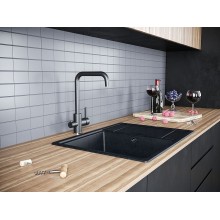 Смеситель для кухни Paulmark Logas Lo213021-418 Черный металлик